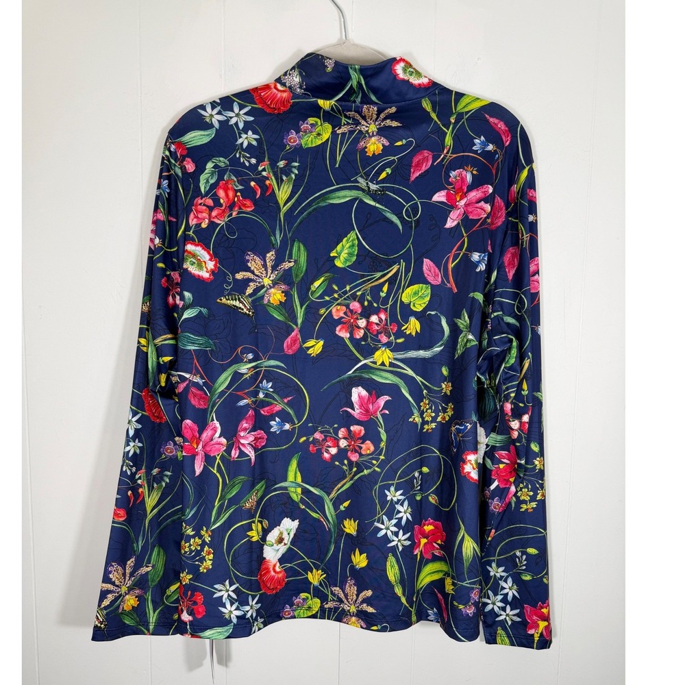 Acegolfs Botanical Energy Floral Quarter Zip XXL Long Sleeve Golf Top UPF New - Picture 2 of 14